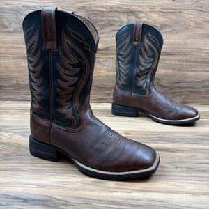 Ariat Amos Mens 9D Square Toe 11" Distressed Leather Western Boots 10029689